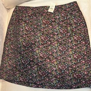 NWT LOFT Floral Skirt - Black, Pink, Yellow